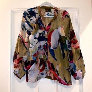 Vineet Bahl Anthropologie Silk Blouse